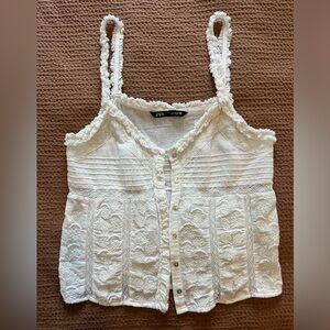 Zara button up tank top